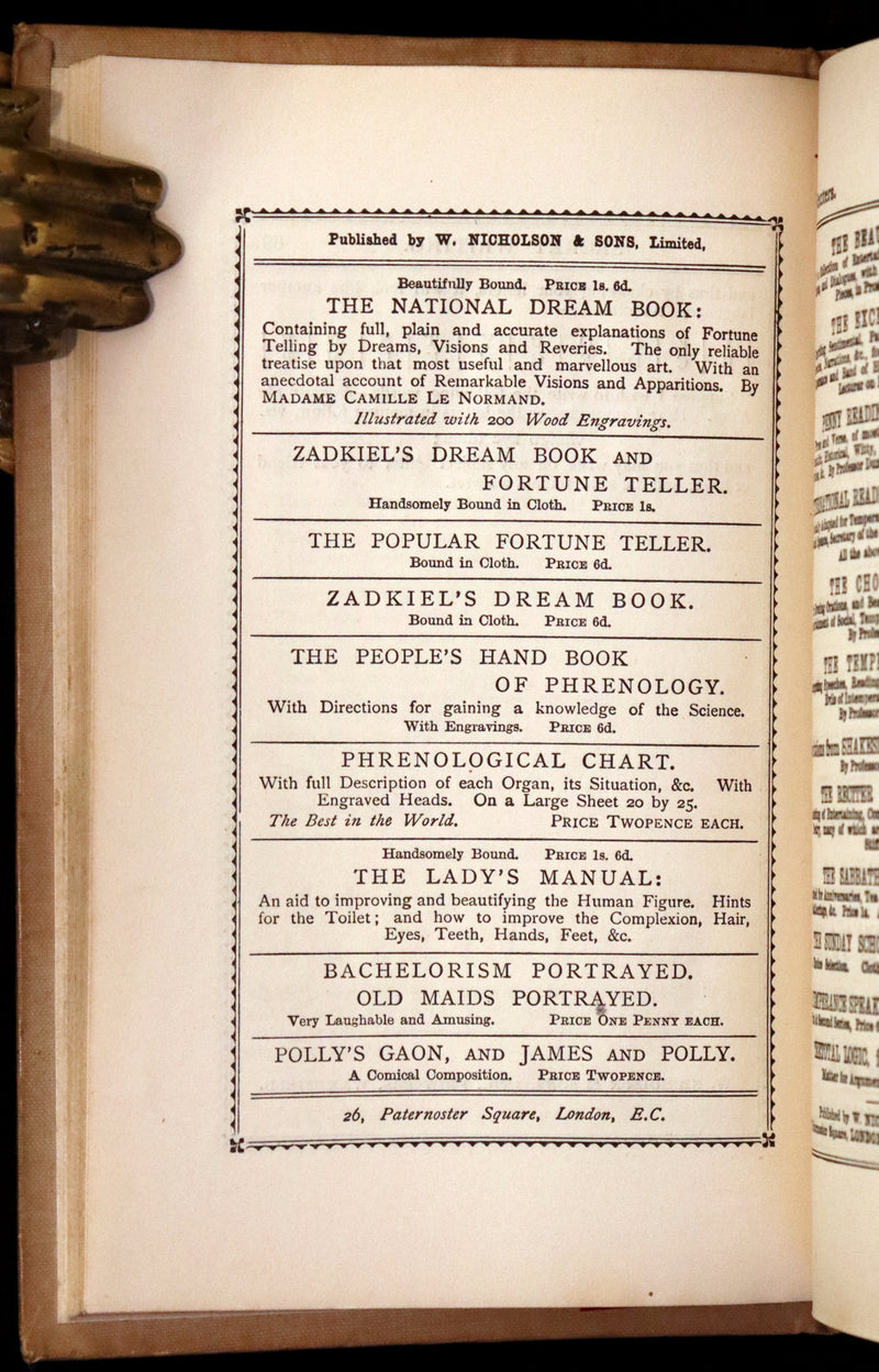 1900 Scarce Book - Fortune Telling by Cards: Weather Omens, The Oracle of Destiny, Chiromancy, Physiognomy.