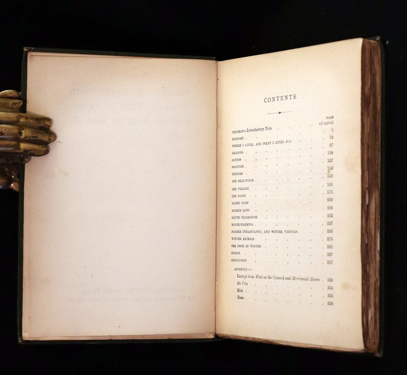 1886 Rare Victorian Book - WALDEN by Henry David THOREAU With an Introductory Note by Will H. Dircks.
