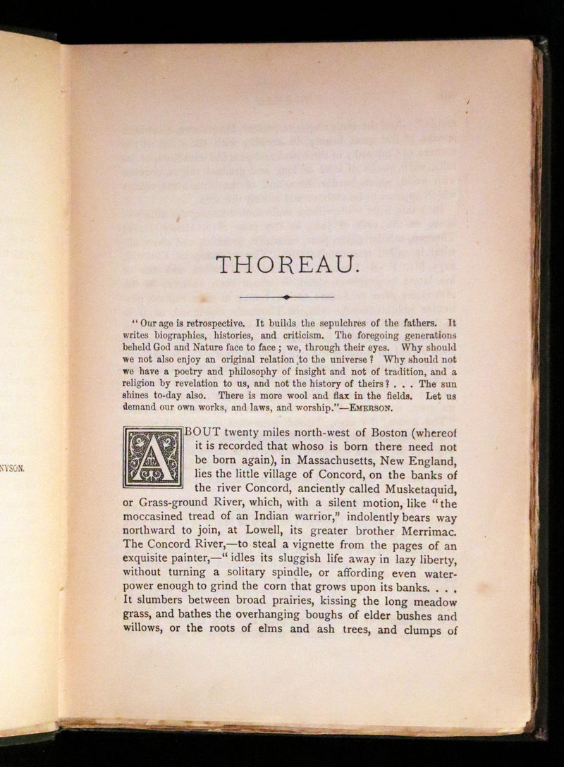 1886 Rare Victorian Book - WALDEN by Henry David THOREAU With an Introductory Note by Will H. Dircks.