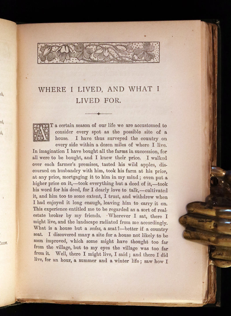 1886 Rare Victorian Book - WALDEN by Henry David THOREAU With an Introductory Note by Will H. Dircks.