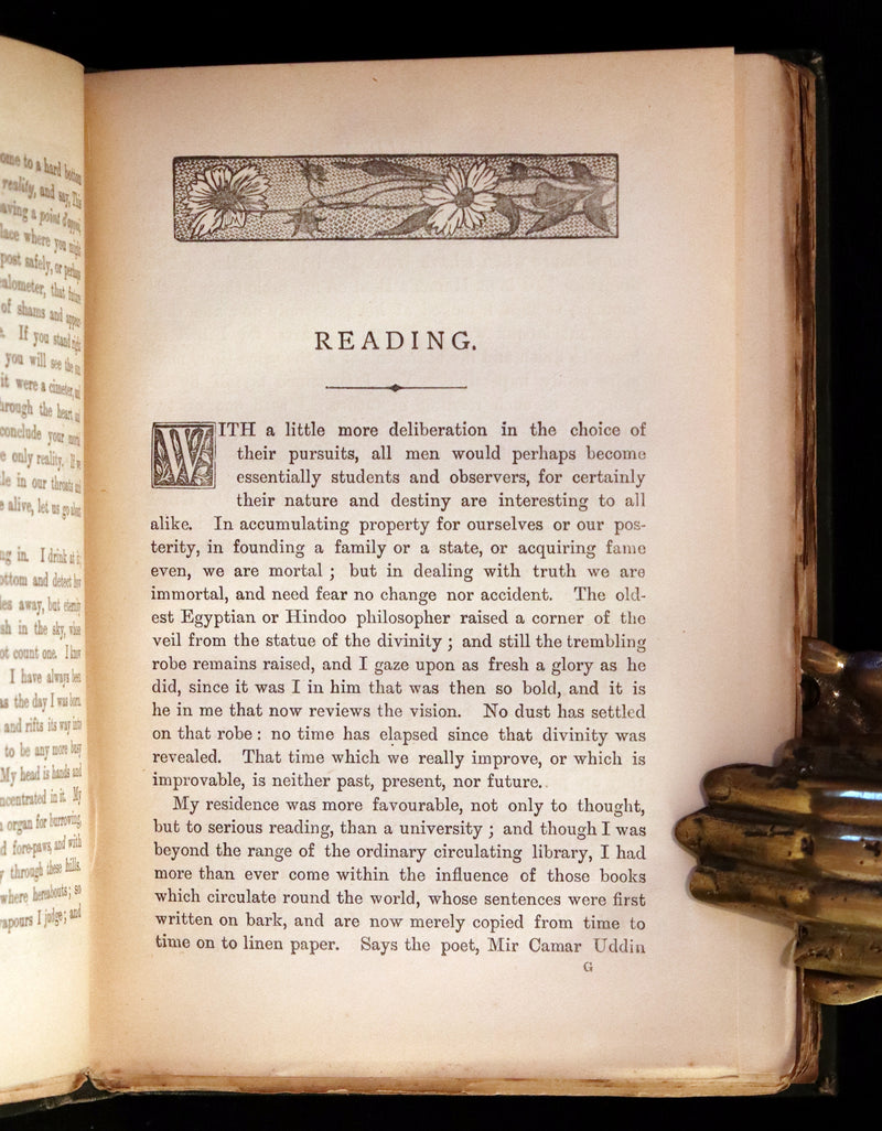 1886 Rare Victorian Book - WALDEN by Henry David THOREAU With an Introductory Note by Will H. Dircks.