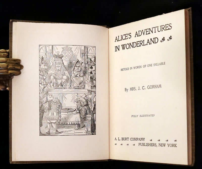 1905 Rare First Edition in Words of One Syllable - Alice's Adventures in Wonderland. Retold by Mrs. J. C. Gorham