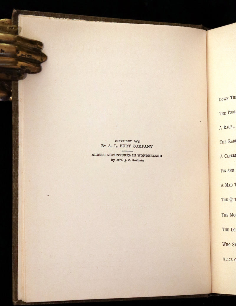1905 Rare First Edition in Words of One Syllable - Alice's Adventures in Wonderland. Retold by Mrs. J. C. Gorham