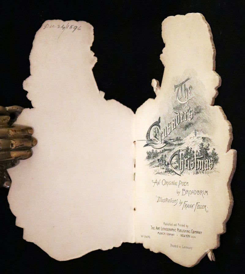 1890 Scarce Victorian Book ~ The Crusader's Christmas by Broadbrim illustrated by Frank Feller.