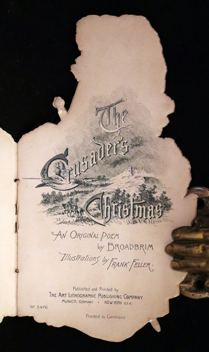 1890 Scarce Victorian Book ~ The Crusader's Christmas by Broadbrim illustrated by Frank Feller.
