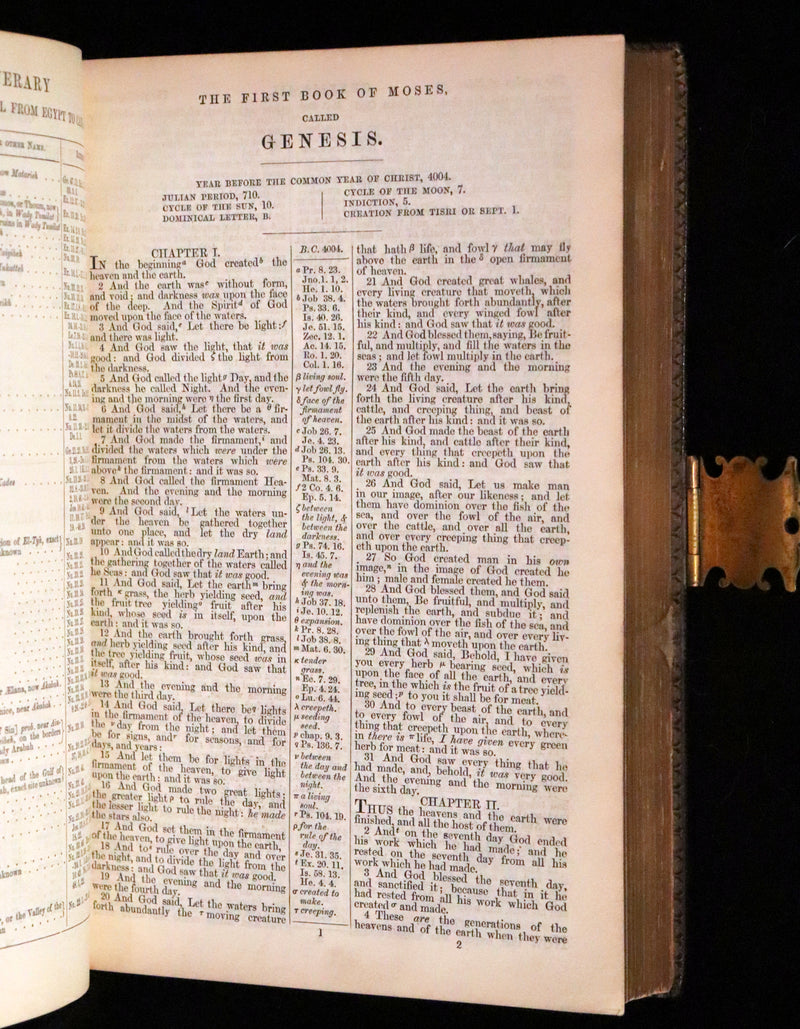 1870 Rare Book bound by Bagster - POLYGLOT BIBLE, OLD AND NEW TESTAMENTS with Clasp.