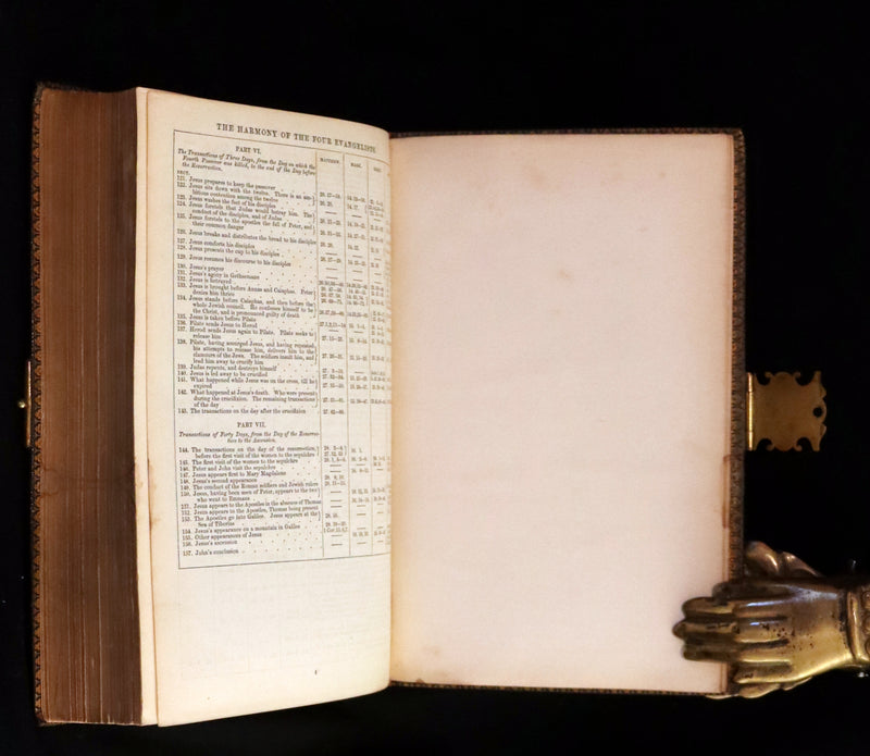 1870 Rare Book bound by Bagster - POLYGLOT BIBLE, OLD AND NEW TESTAMENTS with Clasp.