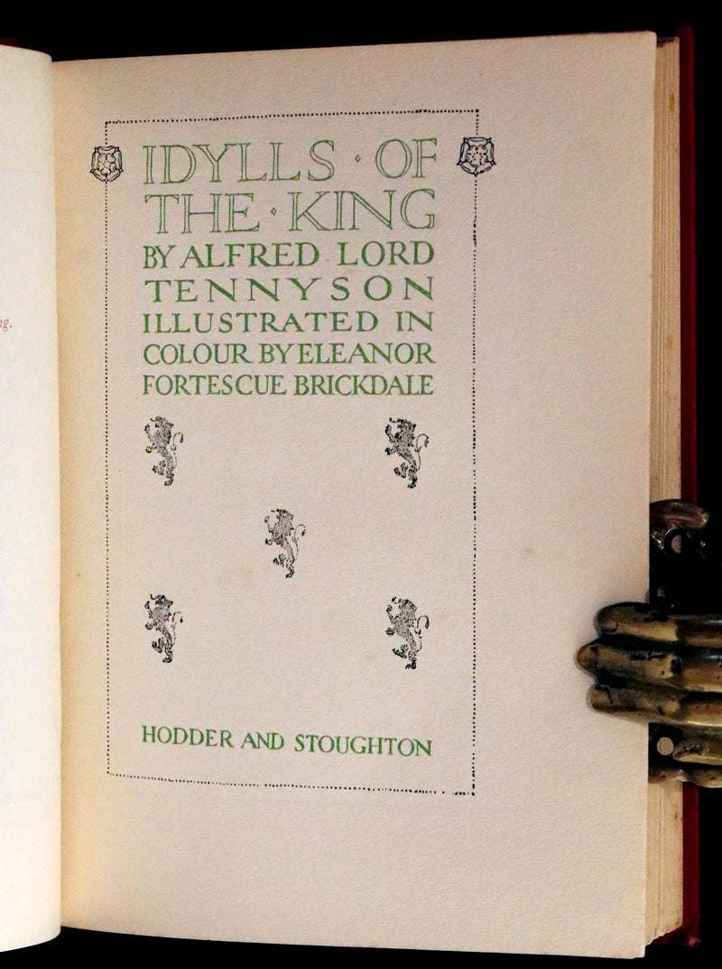 1911 Rare Edition Illustrated by Pre-Raphaelite Eleanor Fortescue Brickdale - Idylls of the  King Arthur.