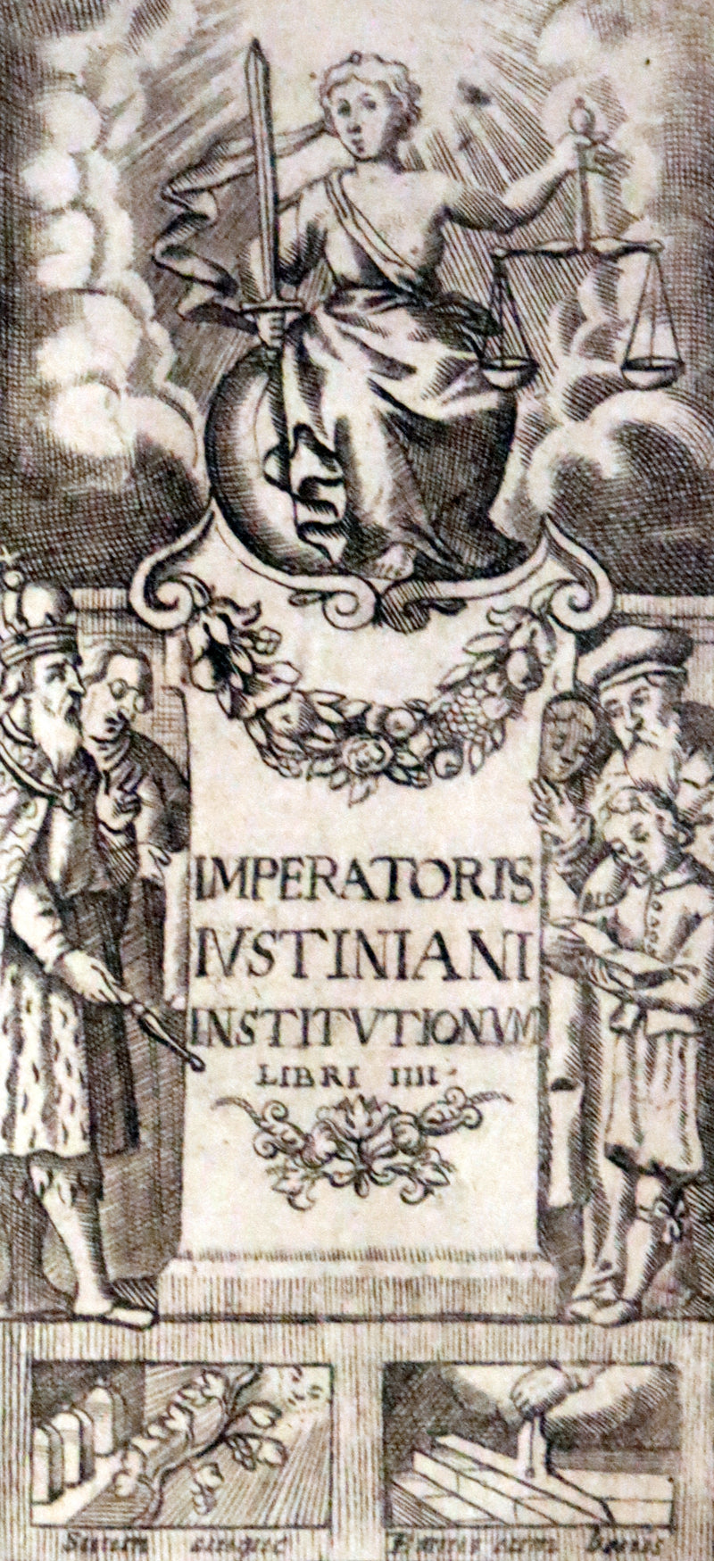 1667 Scarce Latin vellum Book - The Four Books of the Institutions of Emperor Justinian - Imperatoris justiniani institutionum libri IV.