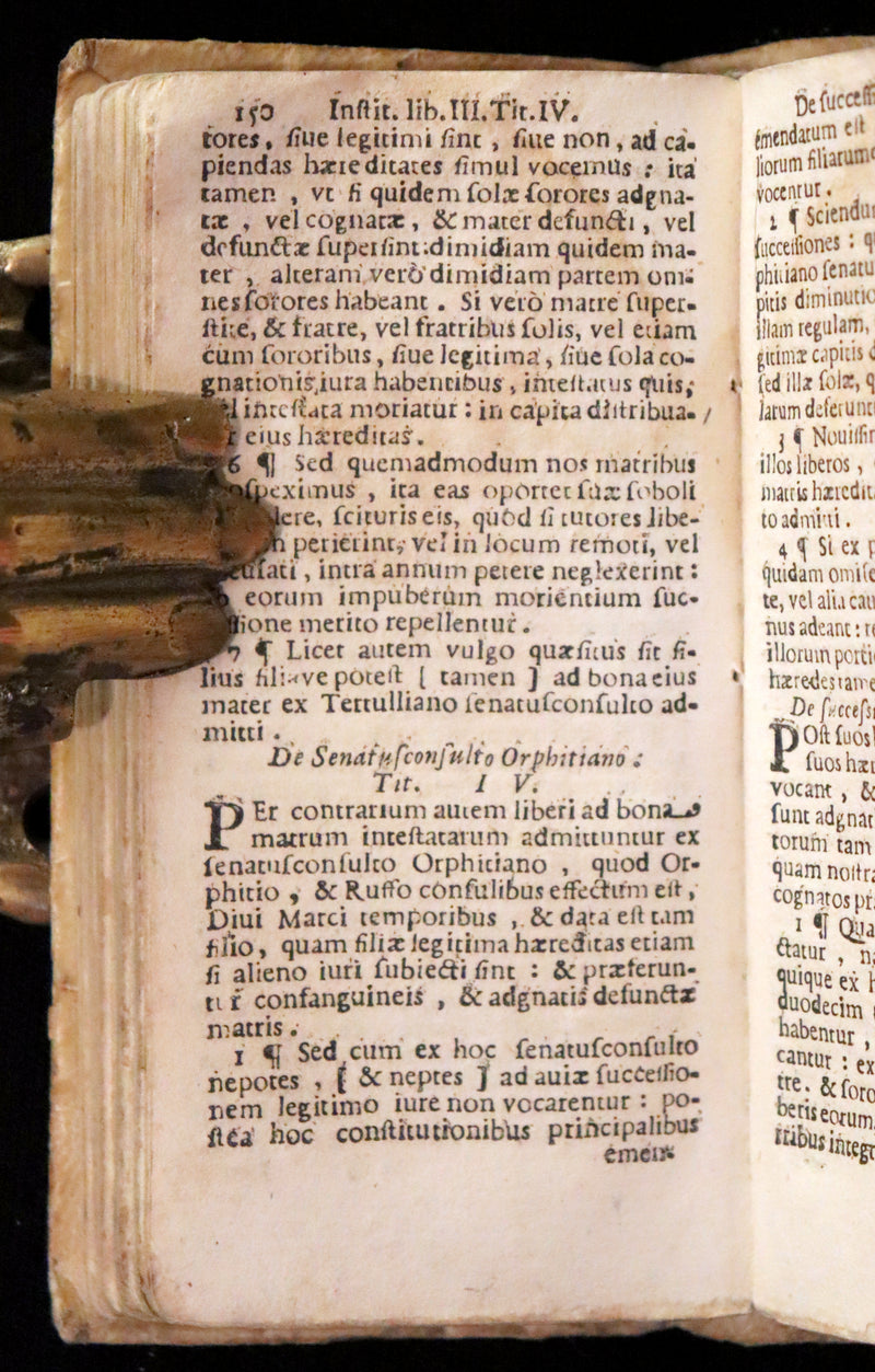 1667 Scarce Latin vellum Book - The Four Books of the Institutions of Emperor Justinian - Imperatoris justiniani institutionum libri IV.