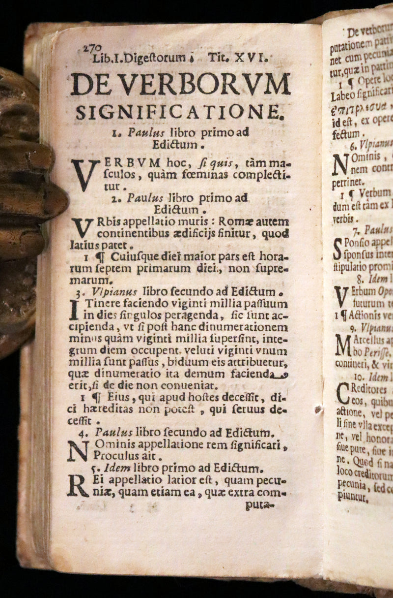 1667 Scarce Latin vellum Book - The Four Books of the Institutions of Emperor Justinian - Imperatoris justiniani institutionum libri IV.