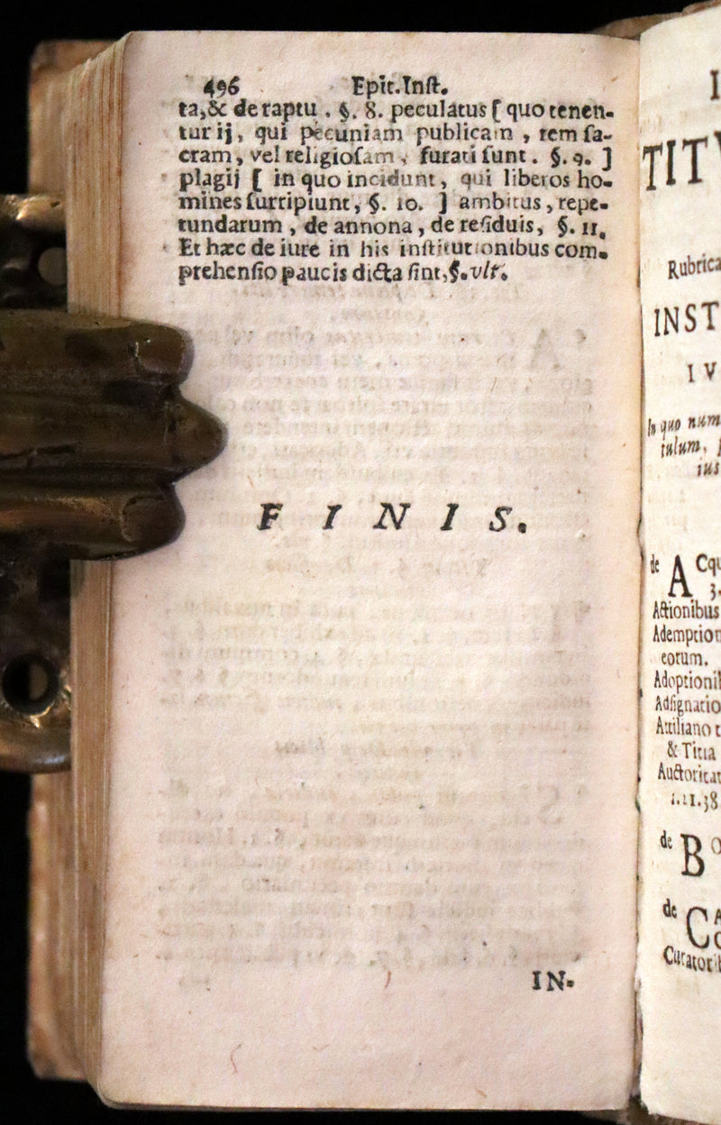 1667 Scarce Latin vellum Book - The Four Books of the Institutions of Emperor Justinian - Imperatoris justiniani institutionum libri IV.