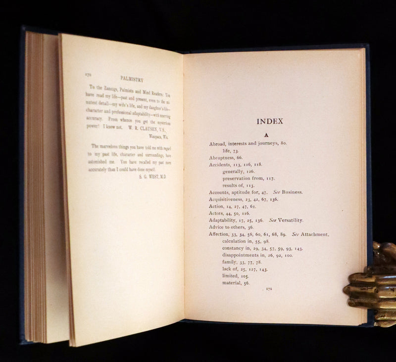1900 Scarce PALMISTRY Book - Twentieth Century Guide to Palmistry by The Zancigs.