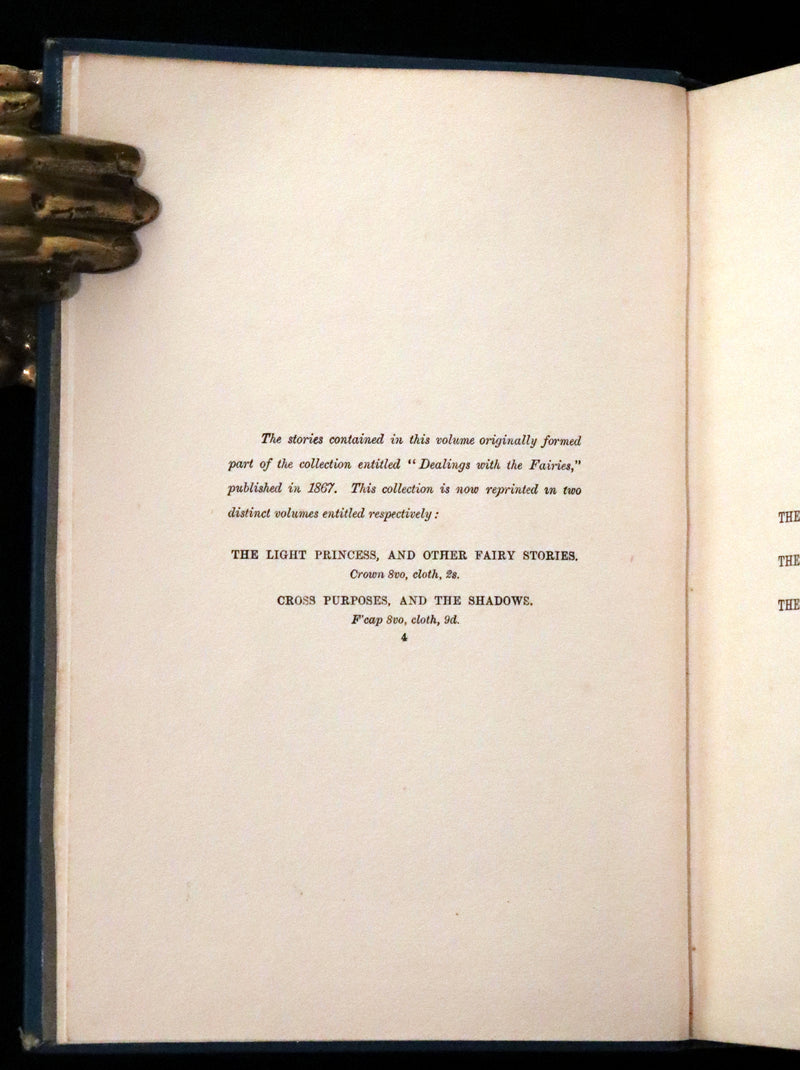 1890 Scarce Book - THE LIGHT PRINCESS and Other Fairy Stories by George Macdonald.