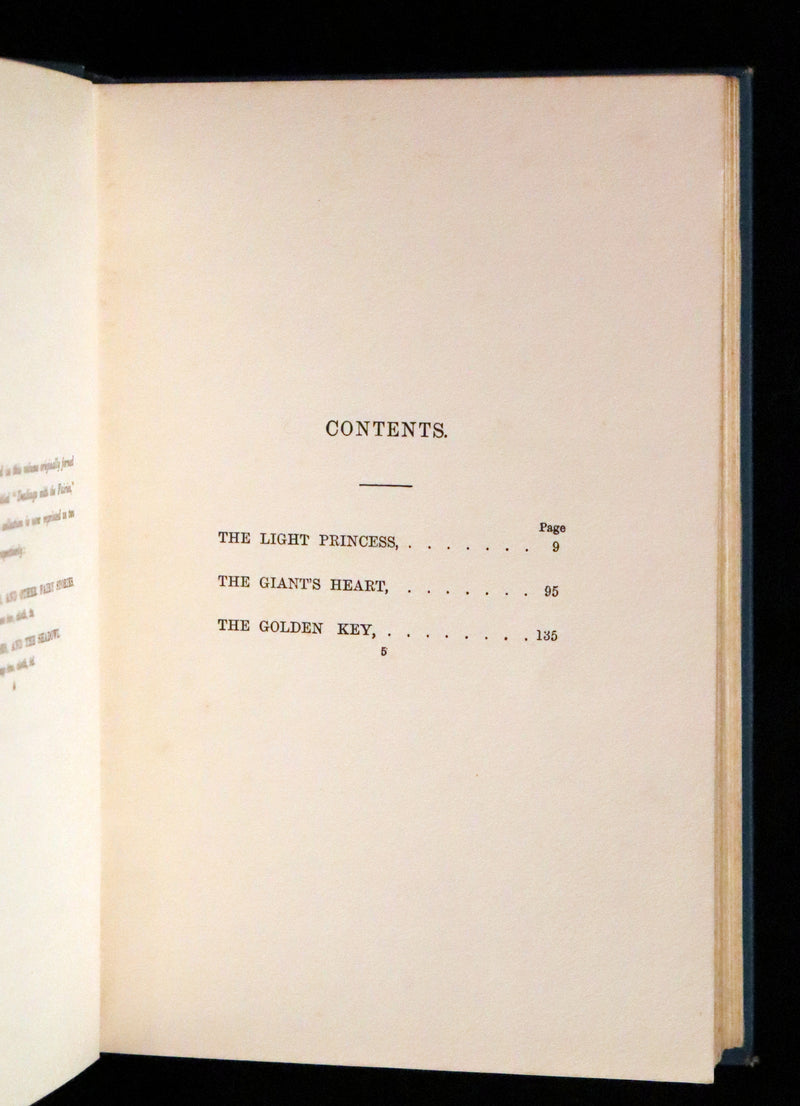 1890 Scarce Book - THE LIGHT PRINCESS and Other Fairy Stories by George Macdonald.