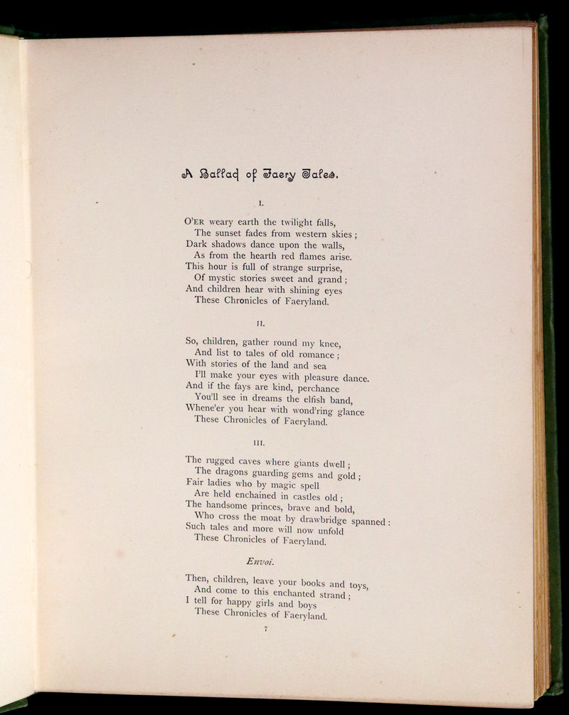 1892 Scarce First Edition - The Chronicles of Faeryland by Fergus Hume illustrated by M. Dunlop.