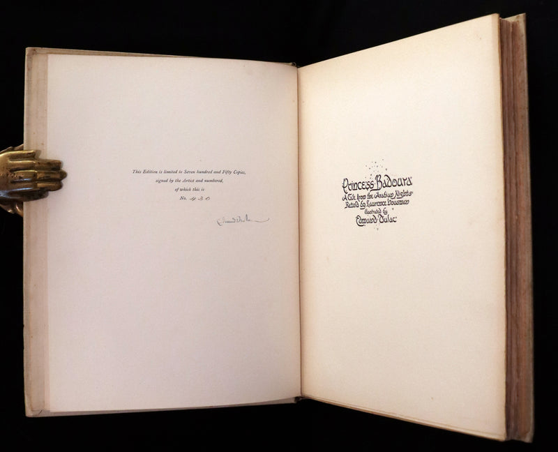 1913 Rare Limited SIGNED First Edition - Princess Badoura. A Tale from the Arabian Nights by Laurence Housman. Illustrated by Edmund Dulac.