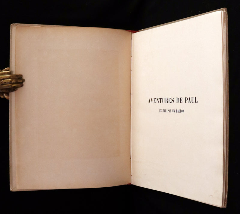 1870 Rare French Ballooning Book - Aventures de Paul enlevé par un ballon - Adventures of Paul Abducted by a Balloon.