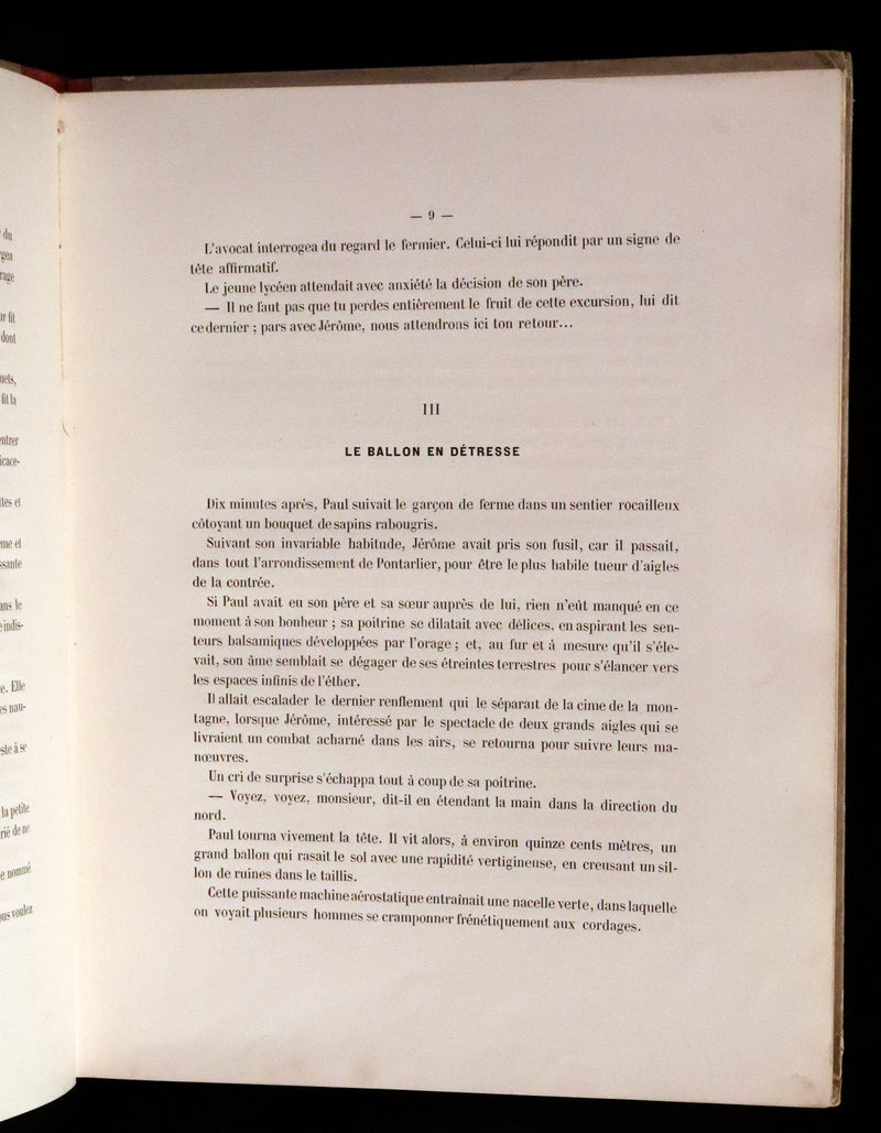 1870 Rare French Ballooning Book - Aventures de Paul enlevé par un ballon - Adventures of Paul Abducted by a Balloon.
