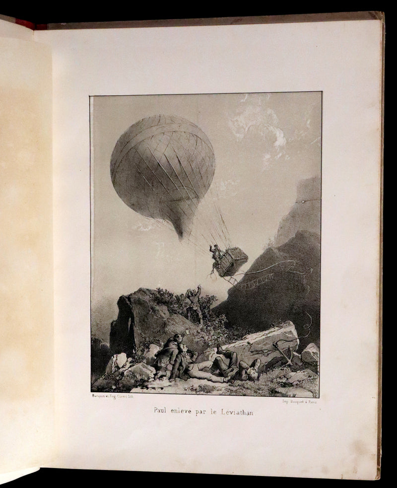 1870 Rare French Ballooning Book - Aventures de Paul enlevé par un ballon - Adventures of Paul Abducted by a Balloon.