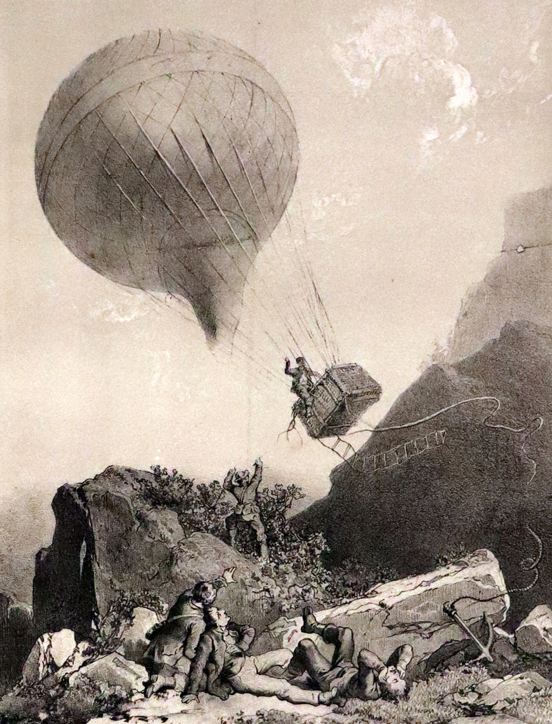 1870 Rare French Ballooning Book - Aventures de Paul enlevé par un ballon - Adventures of Paul Abducted by a Balloon.