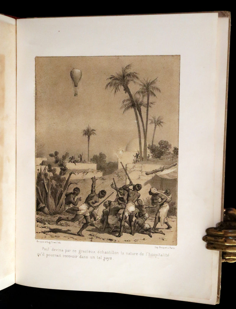 1870 Rare French Ballooning Book - Aventures de Paul enlevé par un ballon - Adventures of Paul Abducted by a Balloon.