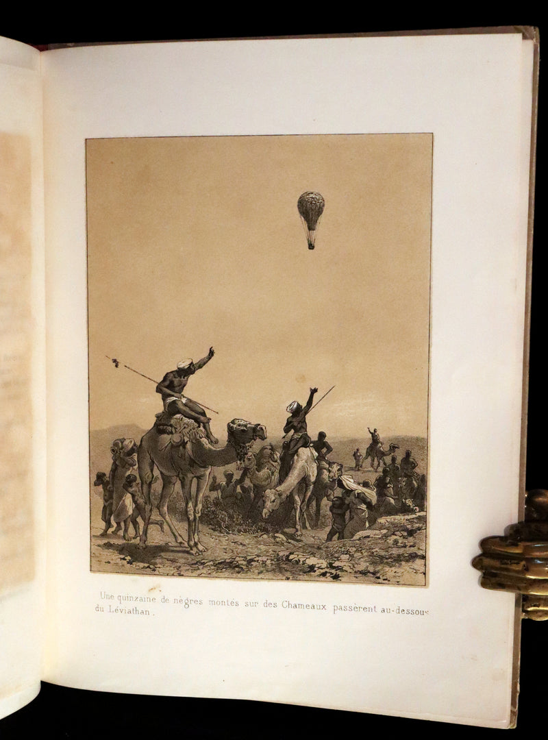 1870 Rare French Ballooning Book - Aventures de Paul enlevé par un ballon - Adventures of Paul Abducted by a Balloon.