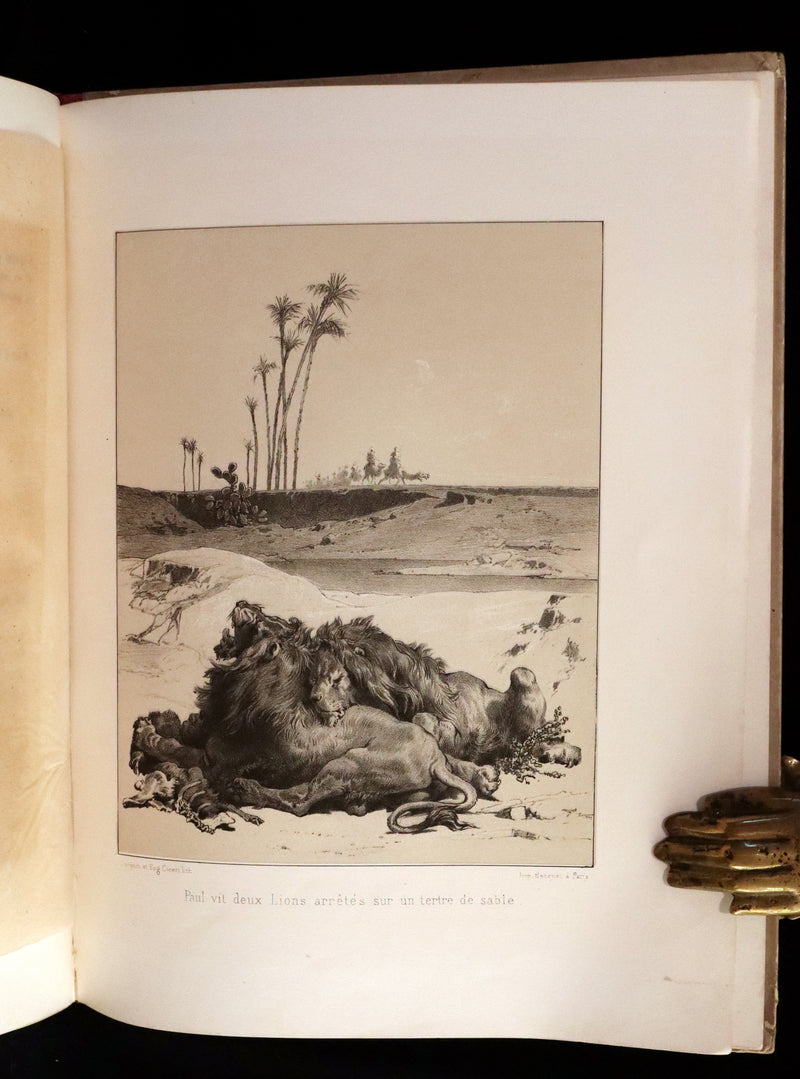1870 Rare French Ballooning Book - Aventures de Paul enlevé par un ballon - Adventures of Paul Abducted by a Balloon.