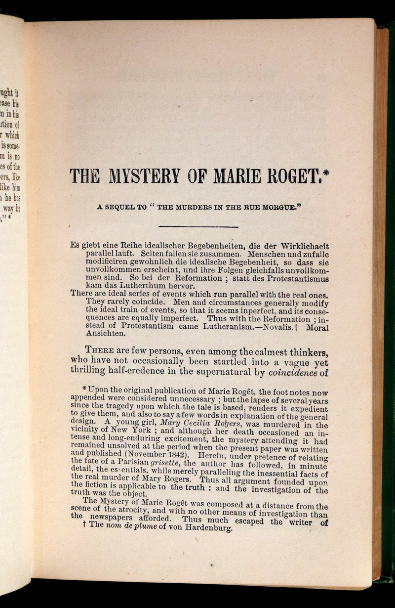 1887 Scarce Book - The Murders in the Rue Morgue and Other Tales by Edgar Allan POE (Black Cat, Pit & Pendulum, Fall of House of Usher, Gold Bug, etc.).