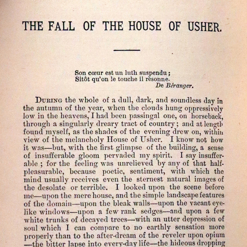 1887 Scarce Book - The Murders in the Rue Morgue and Other Tales by Edgar Allan POE (Black Cat, Pit & Pendulum, Fall of House of Usher, Gold Bug, etc.).