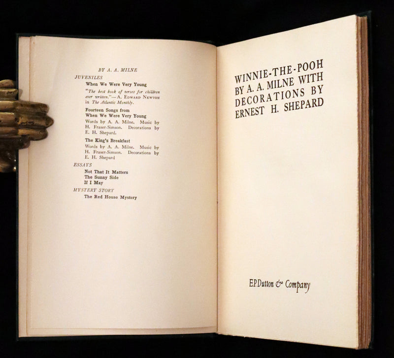 1926 Rare First Edition - WINNIE-THE-POOH by A.A. Milne & Illustrated by Shepard.