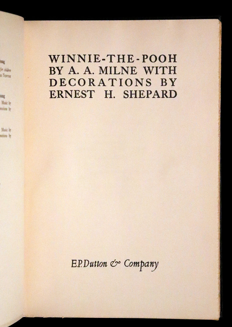 1926 Rare First Edition - WINNIE-THE-POOH by A.A. Milne & Illustrated by Shepard.