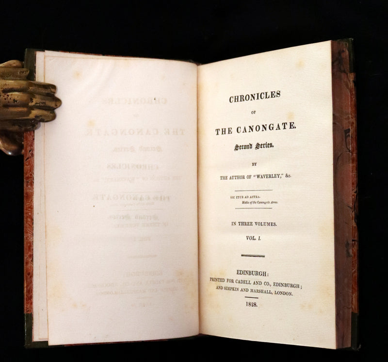 1828 Rare First Edition Book Set - The Fair Maid of Perth (Chronicles of the Canongate, 2nd Series) by Sir Walter Scott.