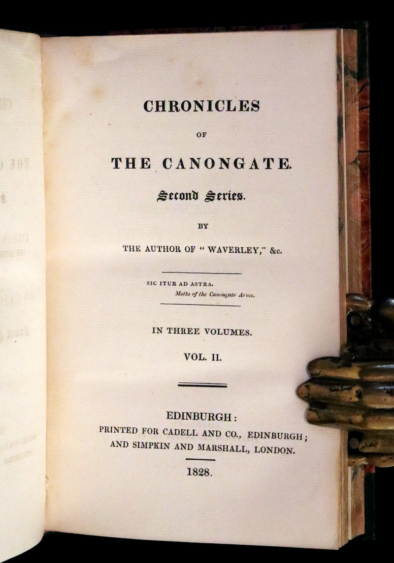 1828 Rare First Edition Book Set - The Fair Maid of Perth (Chronicles of the Canongate, 2nd Series) by Sir Walter Scott.