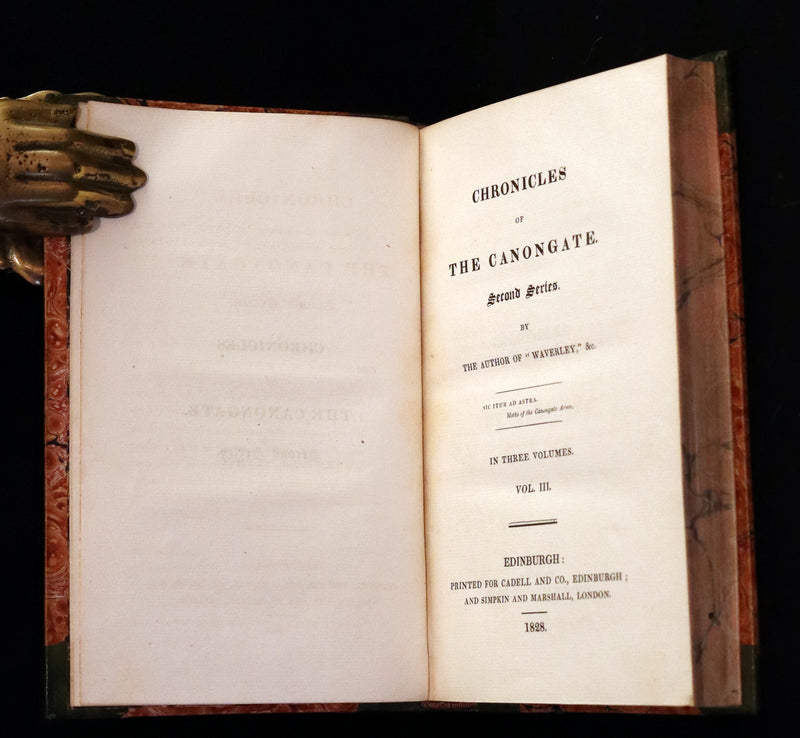 1828 Rare First Edition Book Set - The Fair Maid of Perth (Chronicles of the Canongate, 2nd Series) by Sir Walter Scott.
