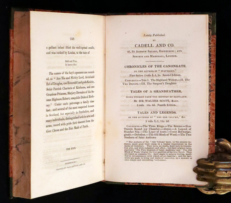 1828 Rare First Edition Book Set - The Fair Maid of Perth (Chronicles of the Canongate, 2nd Series) by Sir Walter Scott.