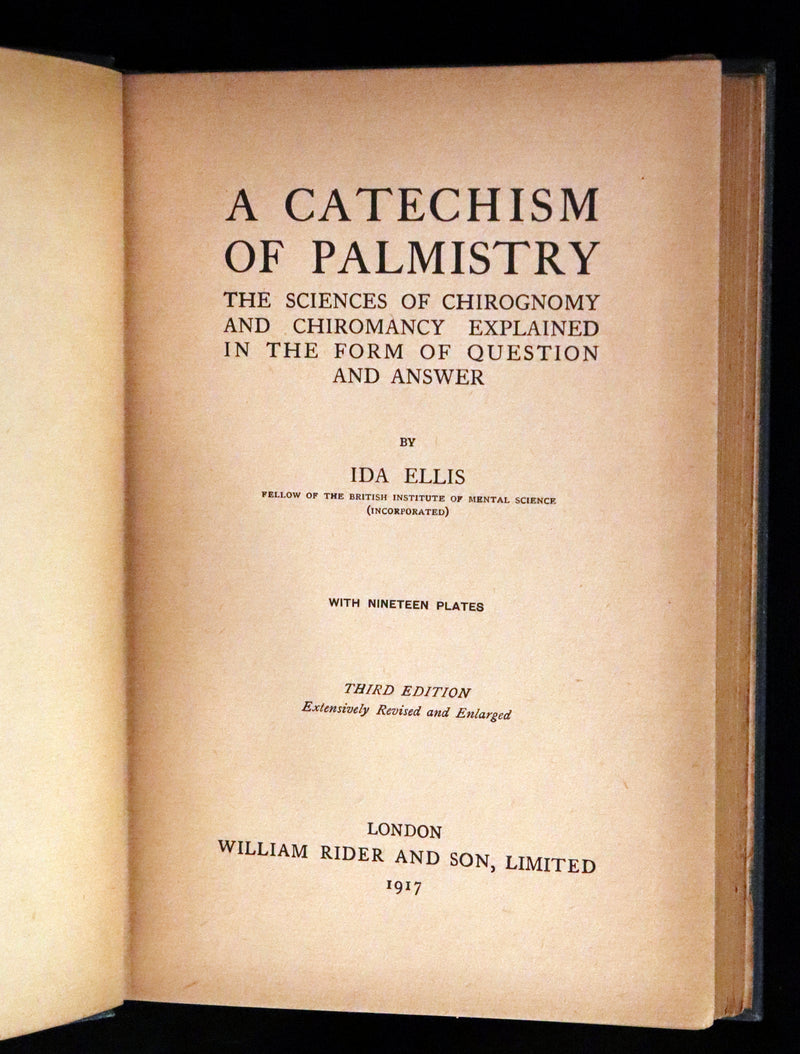 1917 Scarce CHIROMANCY Book - A Catechism of Palmistry by Ida Ellis. Illustrated.