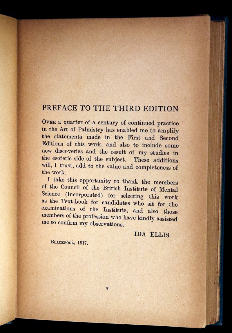 1917 Scarce CHIROMANCY Book - A Catechism of Palmistry by Ida Ellis. Illustrated.