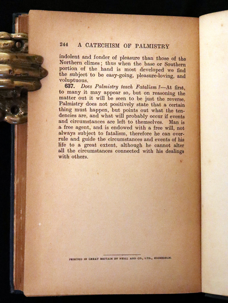 1917 Scarce CHIROMANCY Book - A Catechism of Palmistry by Ida Ellis. Illustrated.