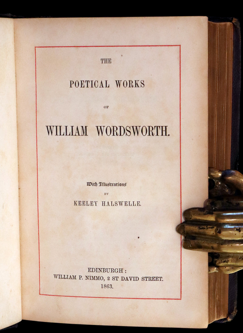 1863 Rare Book - The Poetical Works of William Wordsworth. With Illustrations by Keeley Halswelle.