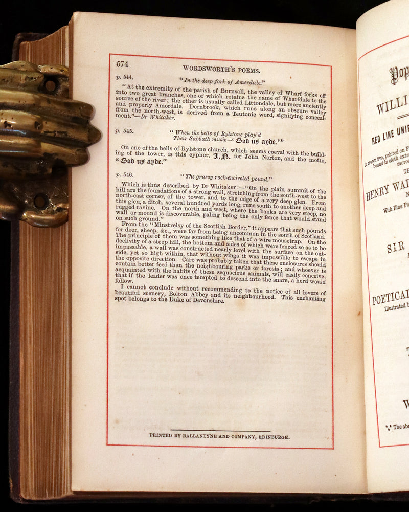 1863 Rare Book - The Poetical Works of William Wordsworth. With Illustrations by Keeley Halswelle.