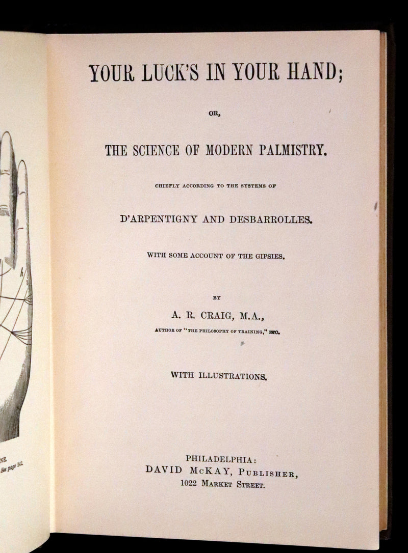 1880 Scarce Book - Your Luck's in your Hand, PALMISTRY with some account of the Gipsies