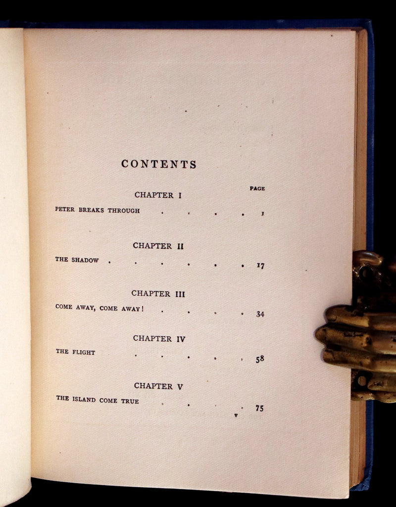 1911 Scarce PETER PAN Edition - Peter and Wendy by J.M. Barrie illustrated by F.D. Bedford with Tipped-in Color Frontispiece.