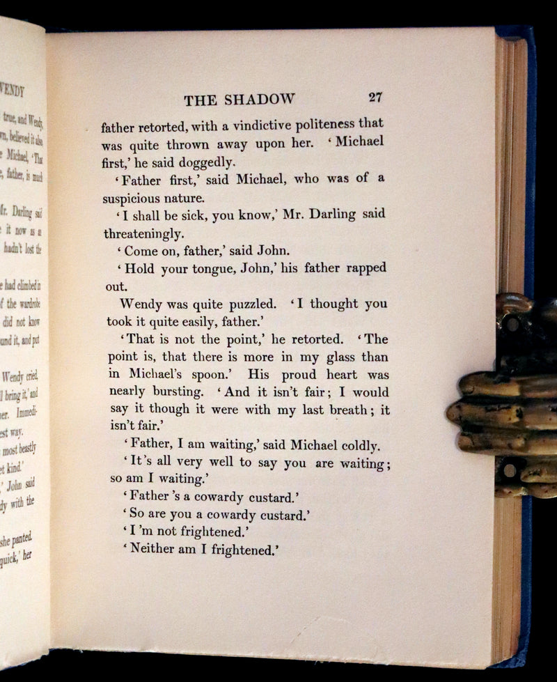 1911 Scarce PETER PAN Edition - Peter and Wendy by J.M. Barrie illustrated by F.D. Bedford with Tipped-in Color Frontispiece.