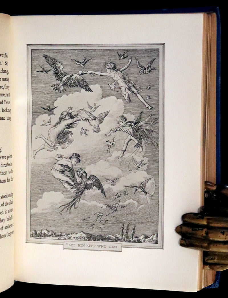 1911 Scarce PETER PAN Edition - Peter and Wendy by J.M. Barrie illustrated by F.D. Bedford with Tipped-in Color Frontispiece.