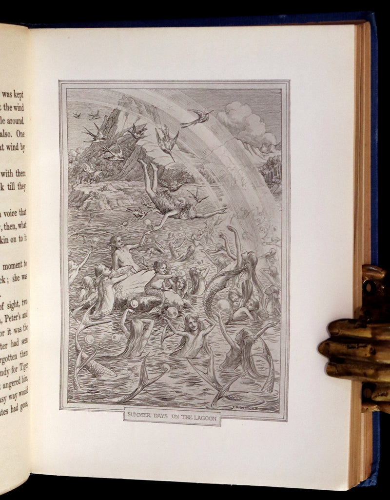 1911 Scarce PETER PAN Edition - Peter and Wendy by J.M. Barrie illustrated by F.D. Bedford with Tipped-in Color Frontispiece.