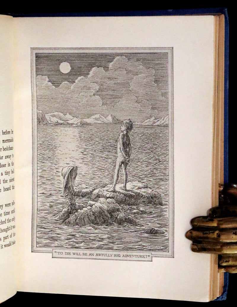 1911 Scarce PETER PAN Edition - Peter and Wendy by J.M. Barrie illustrated by F.D. Bedford with Tipped-in Color Frontispiece.