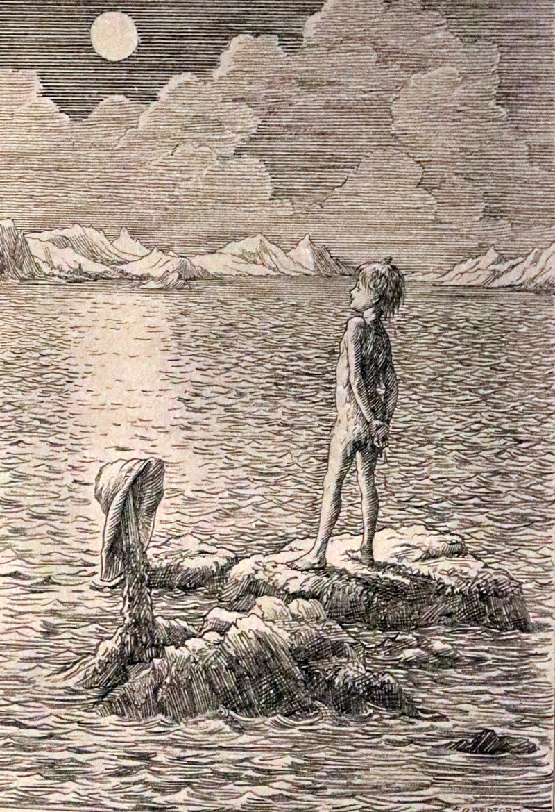 1911 Scarce PETER PAN Edition - Peter and Wendy by J.M. Barrie illustrated by F.D. Bedford with Tipped-in Color Frontispiece.