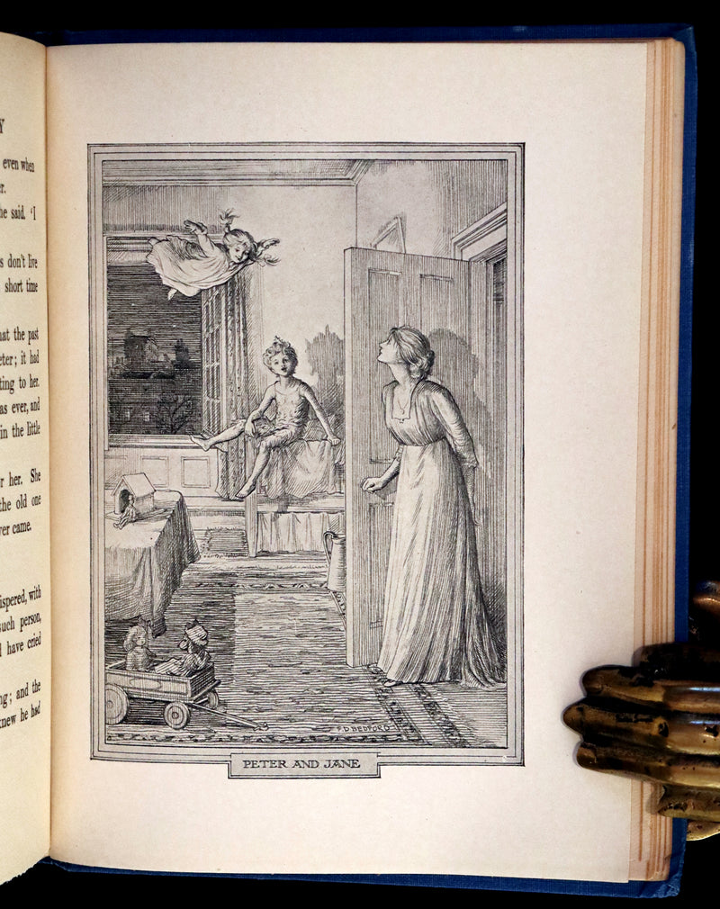 1911 Scarce PETER PAN Edition - Peter and Wendy by J.M. Barrie illustrated by F.D. Bedford with Tipped-in Color Frontispiece.