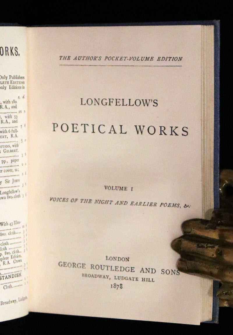1878 Rare Victorian Edition - Longfellow's Poetical Works (11 Volume Box Set).